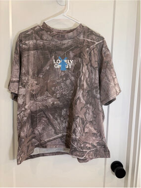 Lonely Ghost x Dutch Bros Camo Graphic T-Shirt Unisex Size Medium EUC